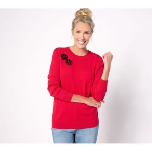 Studio Park Women's Top Sweater Sz XS Icon Chianti A625912